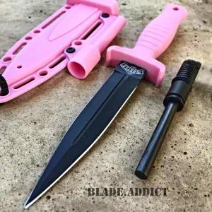 7" Double Edge Military Tactical Hunting Dagger Boot Neck Knife   Fire Starter