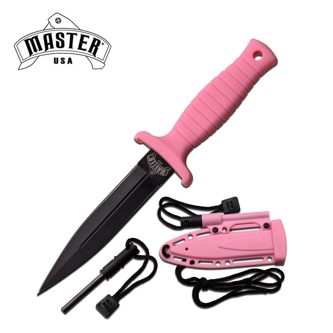 7" Double Edge Military Tactical Hunting Dagger Boot Neck Knife   Fire Starter