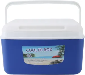8L Insulated Portable Cooler, Efficient Warm Cold Insulation Portable Hard Cooler Box Ice Cooler Insulated Portable Ice Chest Box for BBQ, Camping, Pincnic