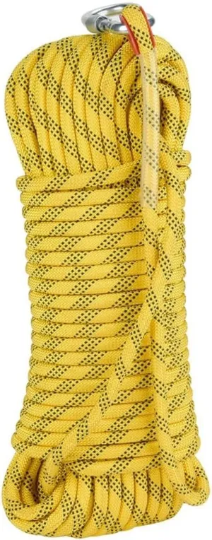 8mm Indoor Outdoor Escape Rope,Static Rescue Rope for Escape Rope, Ice Climbing Equipment, Fire Safety Rescue Rope (Color : Yellow, Size : 8mm x 40m)