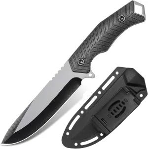 9cr18mov Steel Edc Knife Fixed Blade, Fixed Blade Knife with Sheath, g10 Non-Slip Handle, Suitable for Outdoor Camping