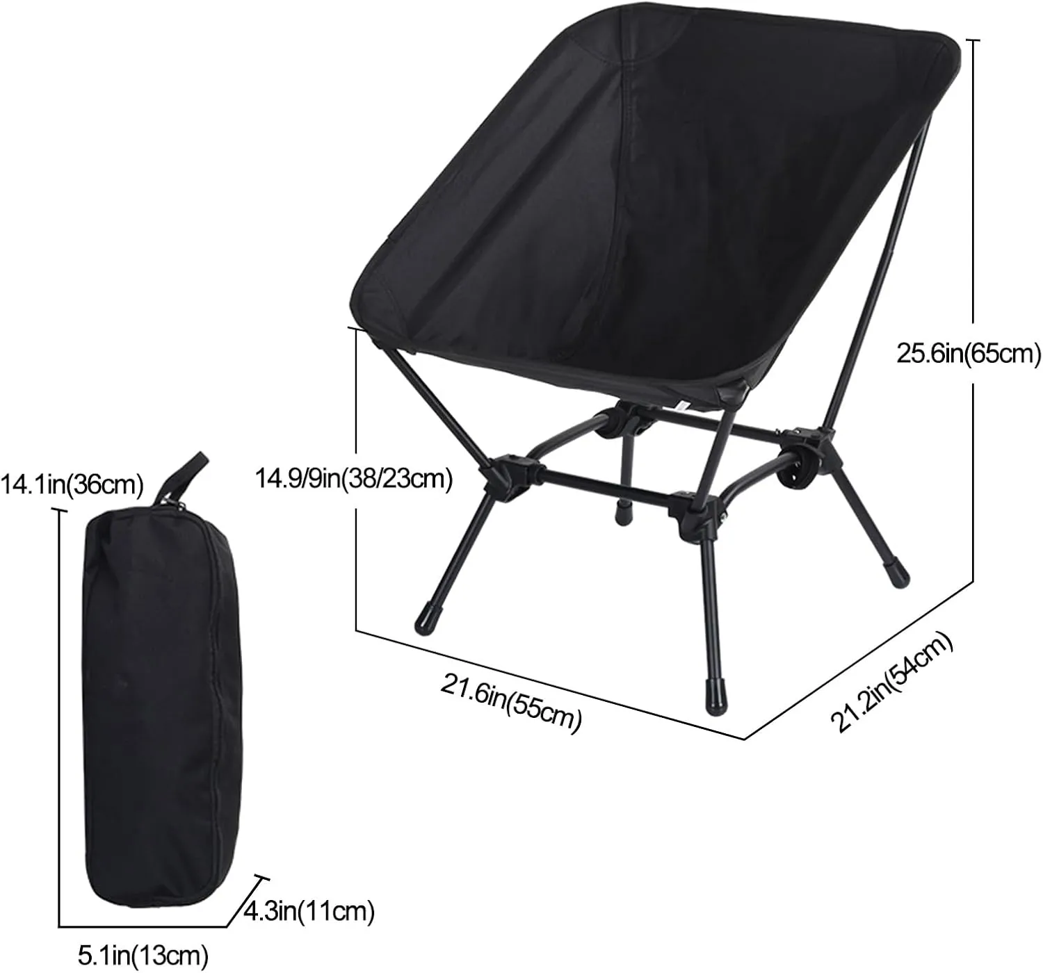 Adjustable Camping Chair, Lightweight Portable Folding Chair, Heavy Duty for Heavy People - Compact Backpacking Chair Comfy Lawn Chair Beach Chair (Color : B)