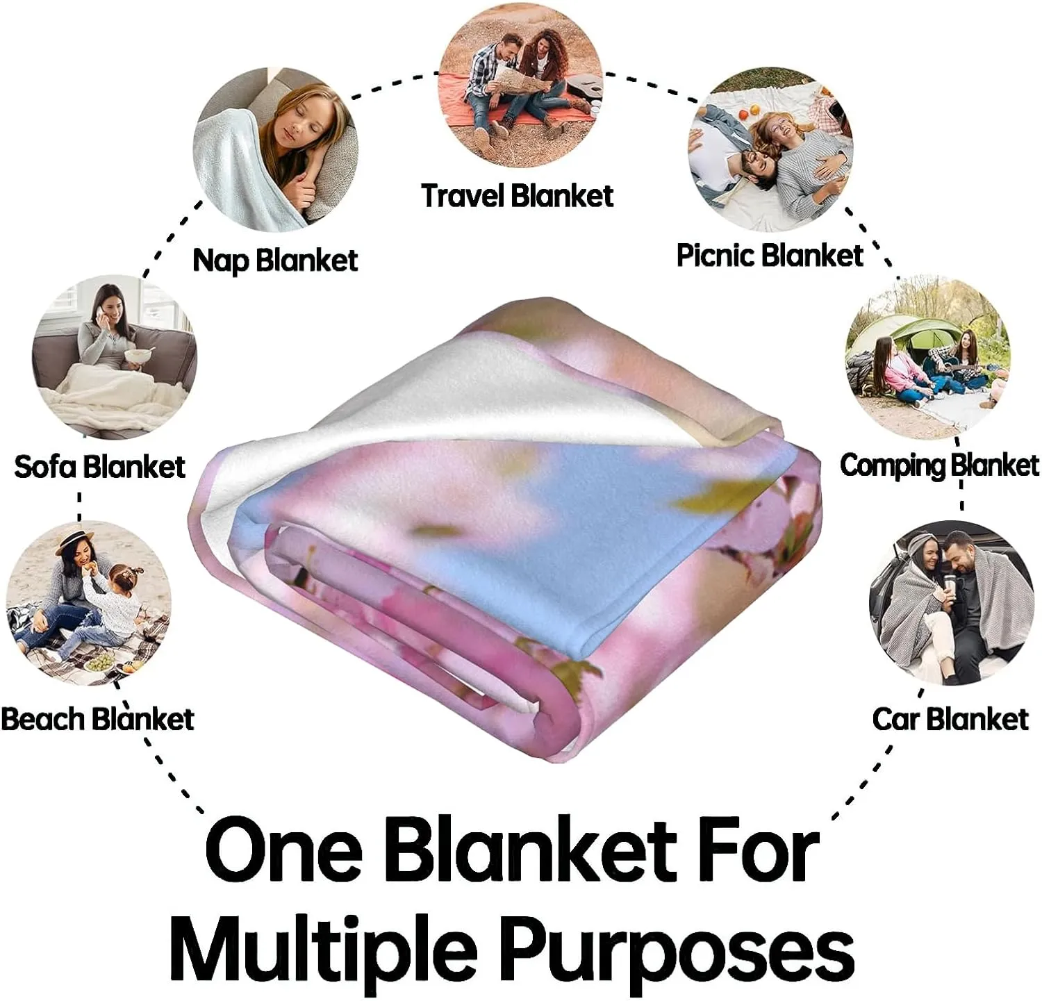 Adventure Husky Flannel Blanket - Playful Dog & Mountain Gear Throw,Gifts for Kids Adult & Pet Lovers,Ultra Soft & Warm,Lightweight, for Couch Bedroom Living Room Outdoor Decor 60x80in