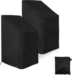 AGOOBO Patio Chair Covers,2 Pack Waterproof & UV Protection Outdoor Chair Cover, Furniture/Stack Chairs Cover with Pouch(29 x 29 x 47-1/4 inch,Black)