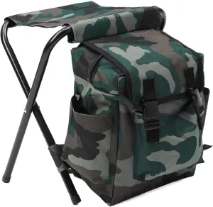 AISHANBAIHUODIAN Portable Foldable Fishing Chair Stool Backpack Oudoor Travel Shoulder Sport Tackle Bag Fishing Accessories 42X32cm