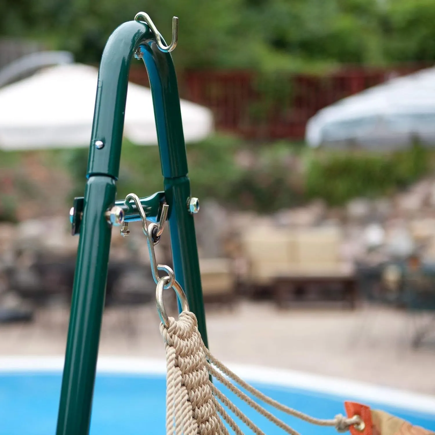 Algoma Net Hammock Chair with Spreader Bar, Padded Swing Chair for Outdoor Swing, Comfortable Hanging Seat with Stand - Tropical Palm Stripe