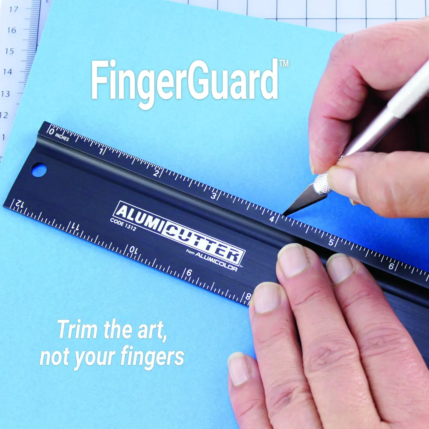 Alumicolor 1344-9 AlumiCutter Aluminum Steel Edge for Office, School, Engineering and Framing, 24IN, Black
