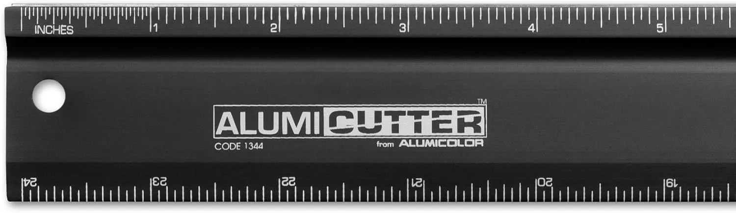 Alumicolor 1344-9 AlumiCutter Aluminum Steel Edge for Office, School, Engineering and Framing, 24IN, Black