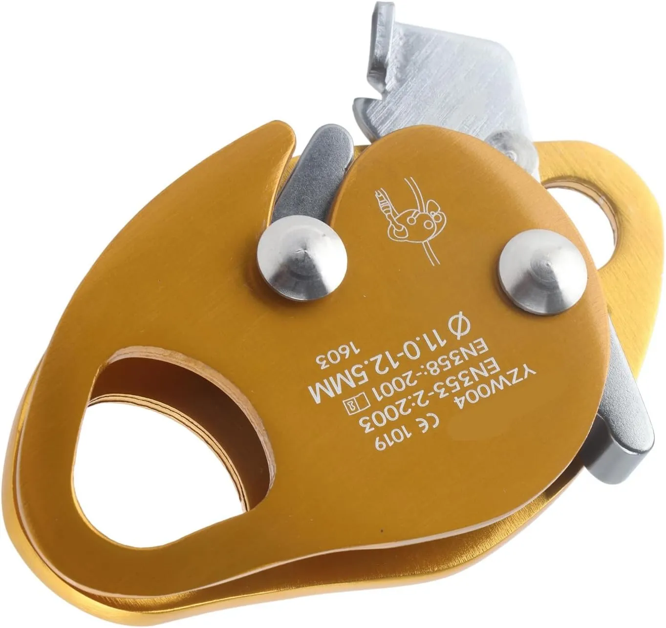 Aluminum Alloy Climbing Descender SelfBraking Stop Descender, Automatic Safety Mechanism, Adaptable Rope Compatibility, Compact and Lightweight Design, Smooth Descent