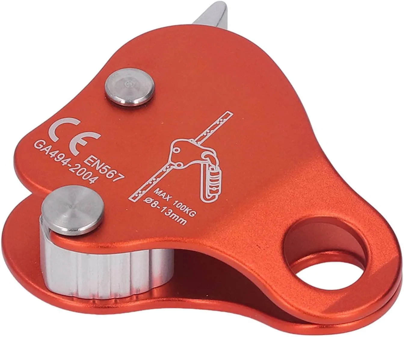 Aluminum Alloy Climbing Rope Grab Secure Self Braking Belay Device for Mountaineering, Rock Climbing, 1 Piece
