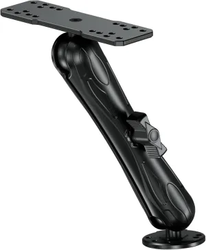 Aluminum Alloy Fish Finder Mount with C Size 1.5" Ball Rectangle Plate & Round Base, 9.1" Long Arm Marine Electronic Mount Compatible with Garmin, Lowrance, Humminbird, Raymarine and More