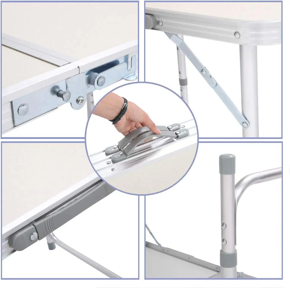 Aluminum Alloy Folding Table,Multipurpose Portable Aluminum Alloy Folding Table (180 x 60 x 70cm)