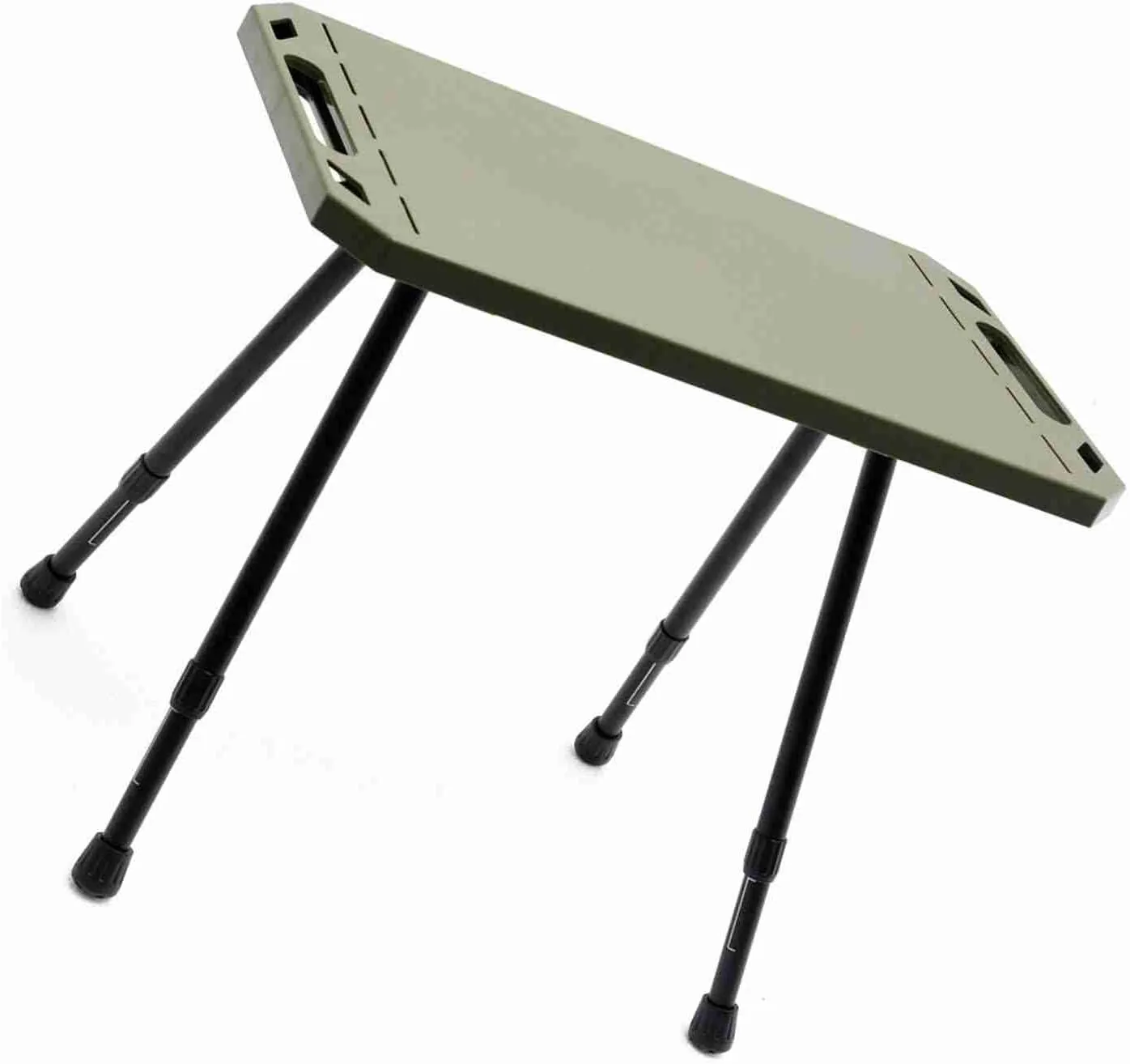 Aluminum Alloy Lightweight Folding Camping Table Adjustable Height Picnic Desk Wood Grain Color (Dark green)