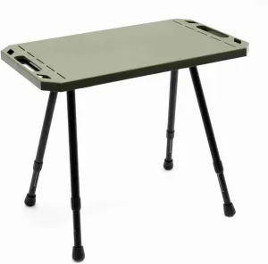 Aluminum Alloy Lightweight Folding Camping Table Adjustable Height Picnic Desk Wood Grain Color (Dark green)