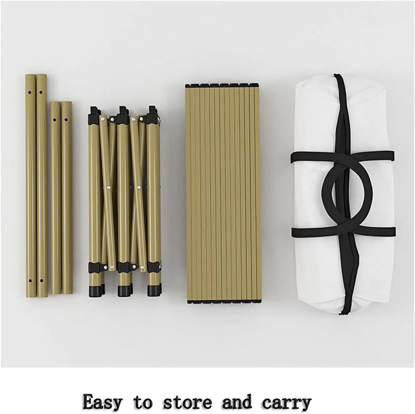Aluminum Folding Chair Portable Camping Folding Chairs and Tables Set, with Carrying Bag, Camping Table, Fold up Lightweight, Portable Roll up Aluminum Table (B 120cm with 6 Chairs)