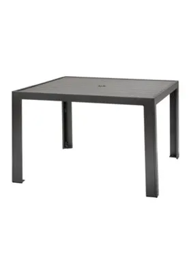 Aluminum Slat 42" Square Dining Umbrella Table by Tropitone