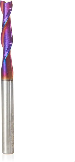 Amana Tool Spektra Extreme Tool Life Coated Solid Carbide Spiral Plunge Router Bit, 46399-K, 1/4 Dia x 1-3/8 CH x 1/4 Shank 3-1/8 Inch Long Up-Cut