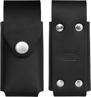 American Bench Craft Leather Multitool Sheath & Knife Case Fits Gerber Diesel, MP600 and Gator Folding Knife | Riveted Leather Holster, Durable Belt Sheath With Brass Snap - Black