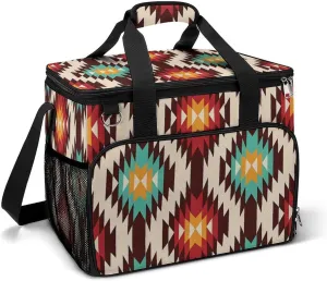 American Native Pattern Cooler Bag, Collapsible Soft Sided Cooler, Large Leakproof Camping Cooler, Portable Travel Cooler for Camping, Road Trips