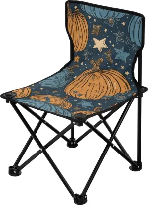 American Style Pumpkin Collapsible Camping Chairs Ultra Lightweight Portable Folding Chair Carry Bag Included Ice Fishing Chairs for Adults for Camp Outdoor