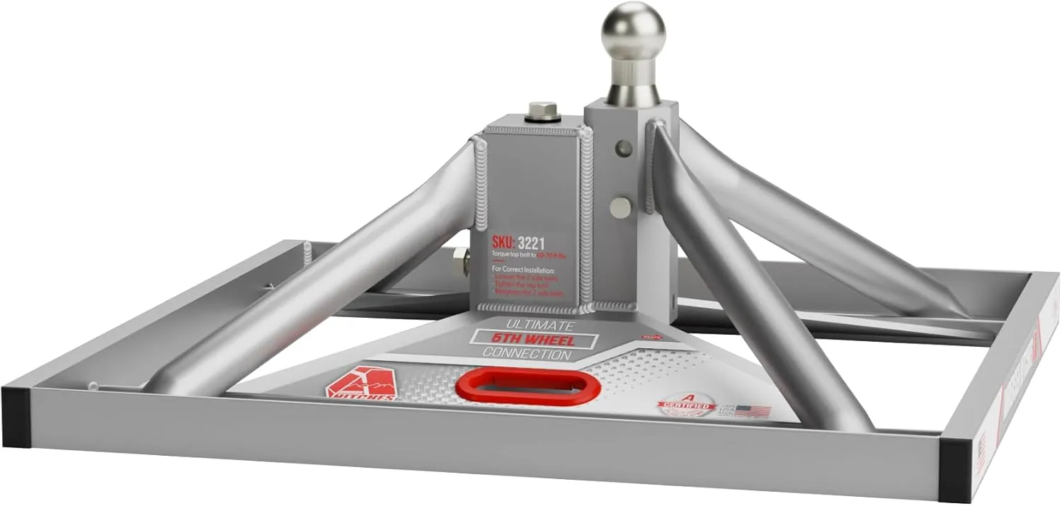 ANDERSEN HITCHES | Ultimate 5th Wheel Connection | 9" Tall Base Lowered for Flatbed Trucks | Aluminum Fifth Wheel Hitch | Trailer Towing Accessories | 24,000 lbs GTWR and 4,500 lb tongue weight | 3221