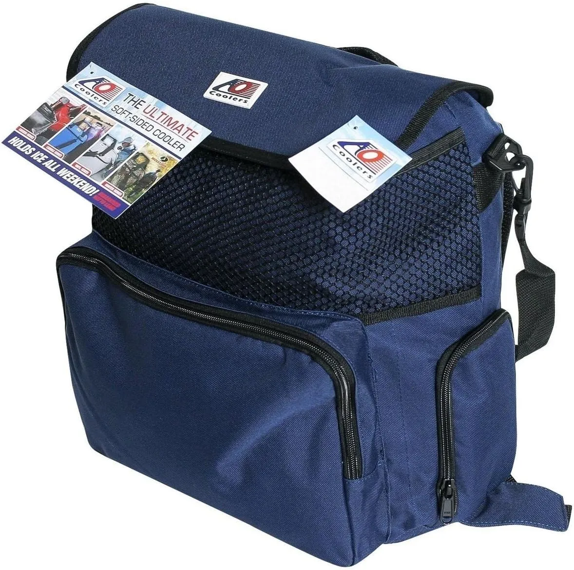 AO Coolers Backpack Soft Cooler with High-Density Insulation, Navy, 18-Can