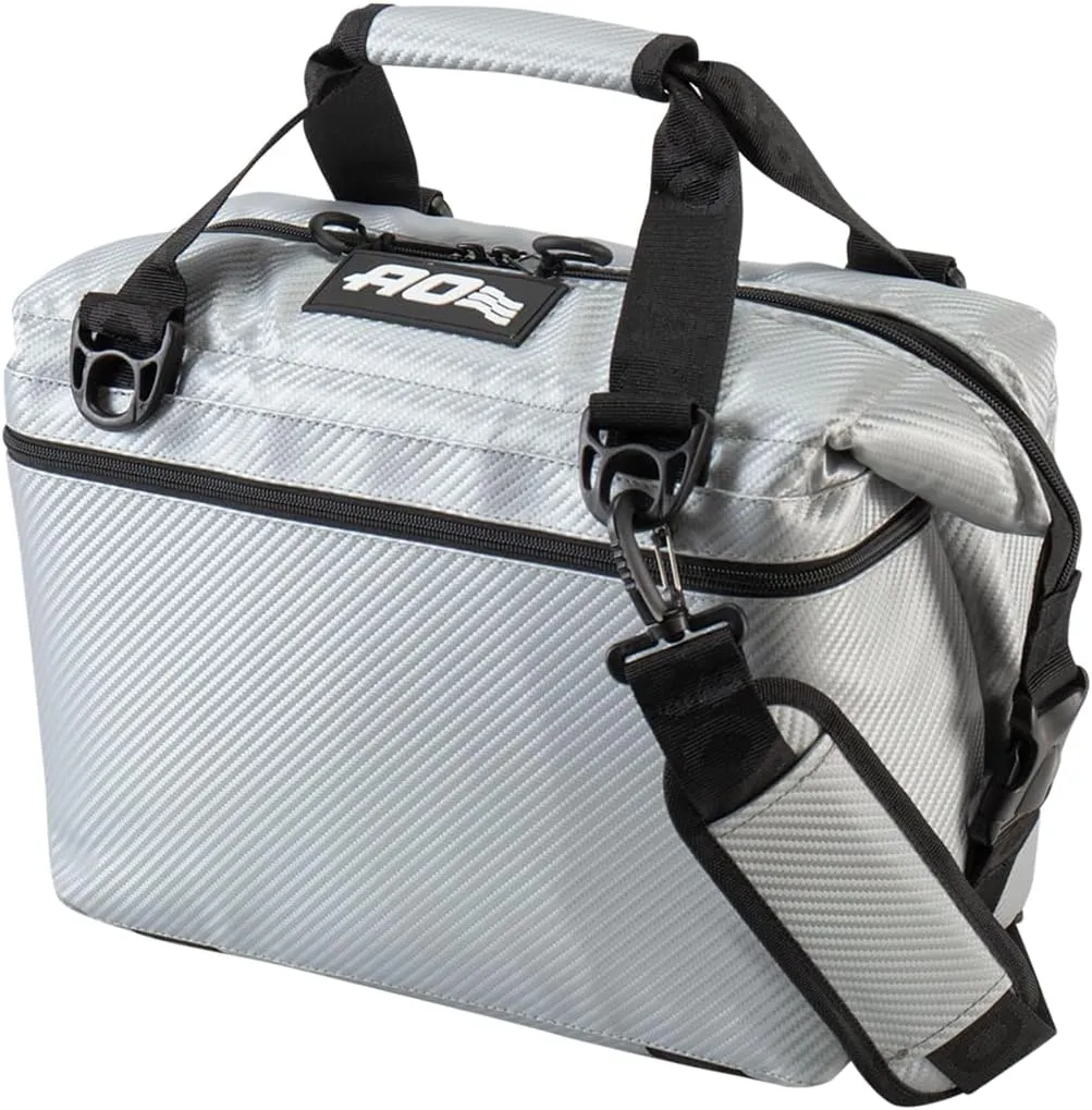 AO Coolers Carbon Soft Cooler with High-Density Insulation, Made in USA, 12-Can, Sterling