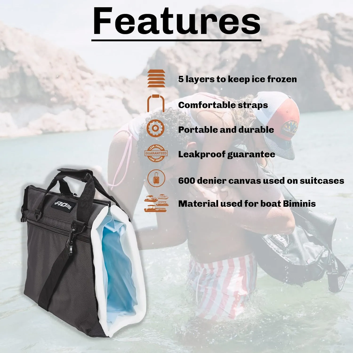 AO Coolers Original Soft-Sided Cooler Bag, Leak-Proof, Insulated, Lightweight