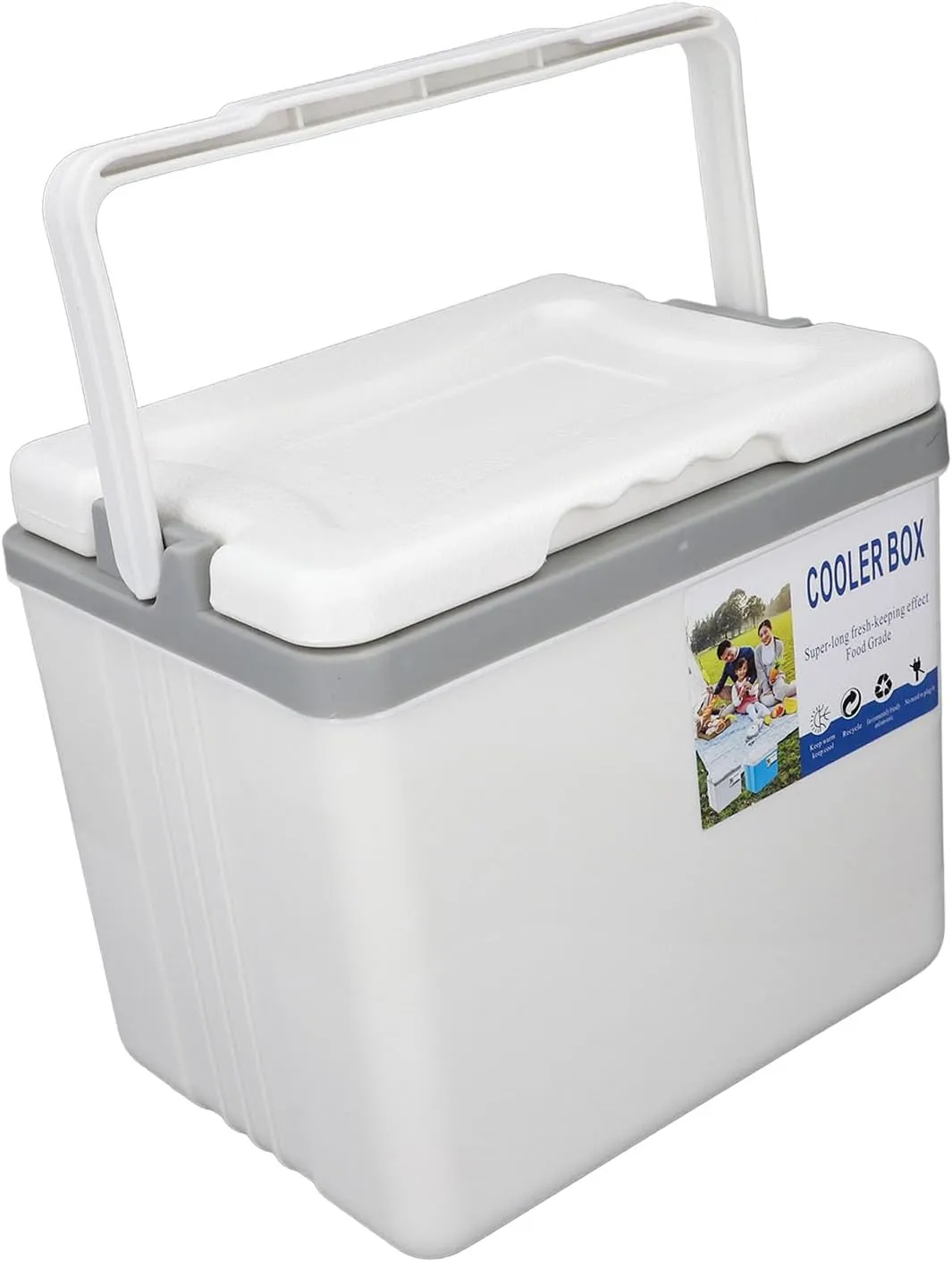 Aramox 6L Insulated Portable Cooler Box, Leak Proof Ice Chest Lunch Box with Handles Keeps Food and Drinks Cold or Hot for Camping Picnic (White)