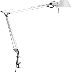 Artemide Tolomeo Classic LED 100W E26 White Table Lamp with Aluminum Clamp