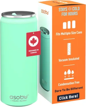asobu Multi Can Cooler Insulated Sleeve fits for Slim and Standard 12 Oz and 16 Oz Hard Seltzer, Soda, Beer or Energy Drinks and All Standard Size Beer Bottles (Teal)
