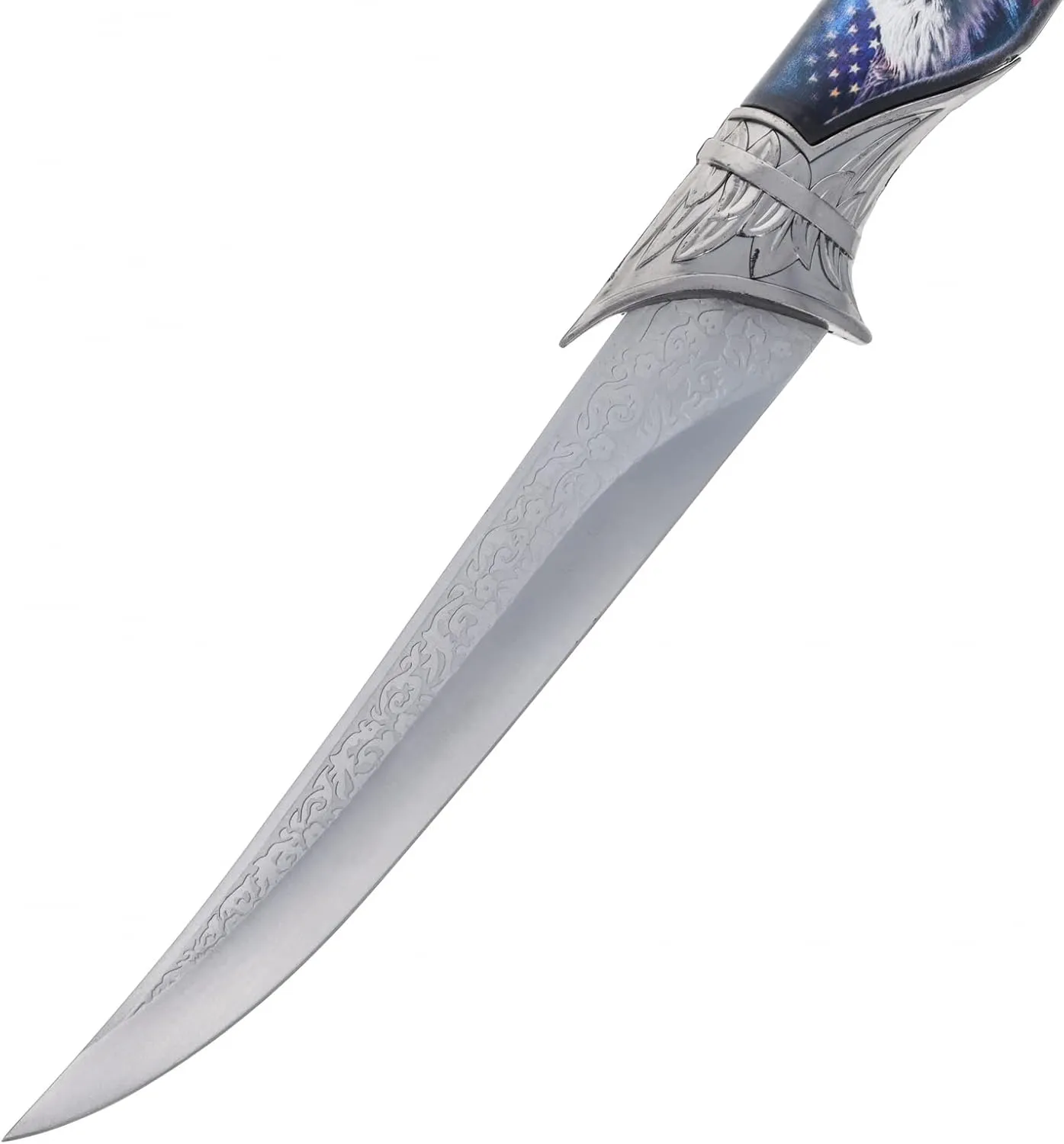 ASR Outdoor 13 Inch Collectors Hunting Knife Decorative Scabbard and Handle with Animal Head (Many Styles)
