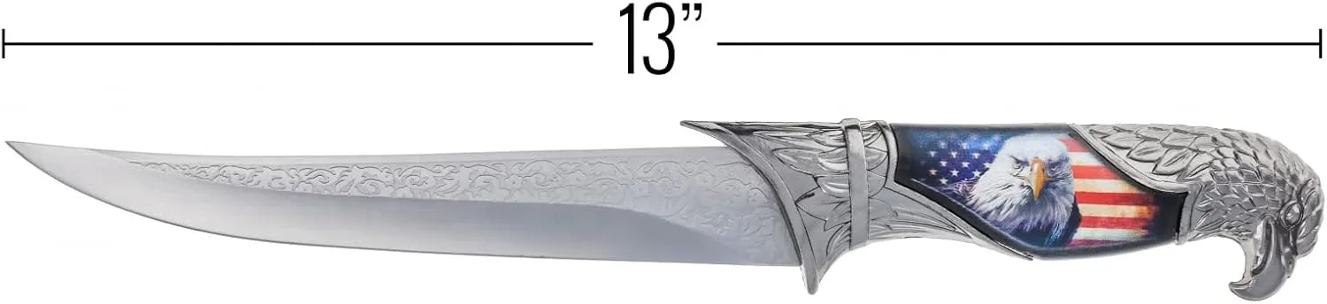 ASR Outdoor 13 Inch Collectors Hunting Knife Decorative Scabbard and Handle with Animal Head (Many Styles)
