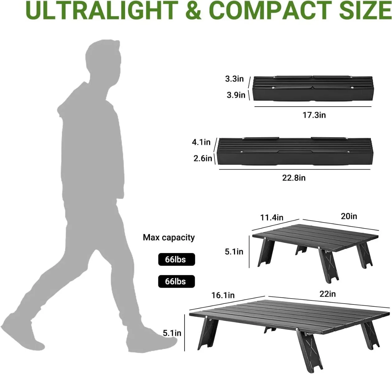 ATEPA Mini Alunium Table S Ultra-Lightweight Camping Table