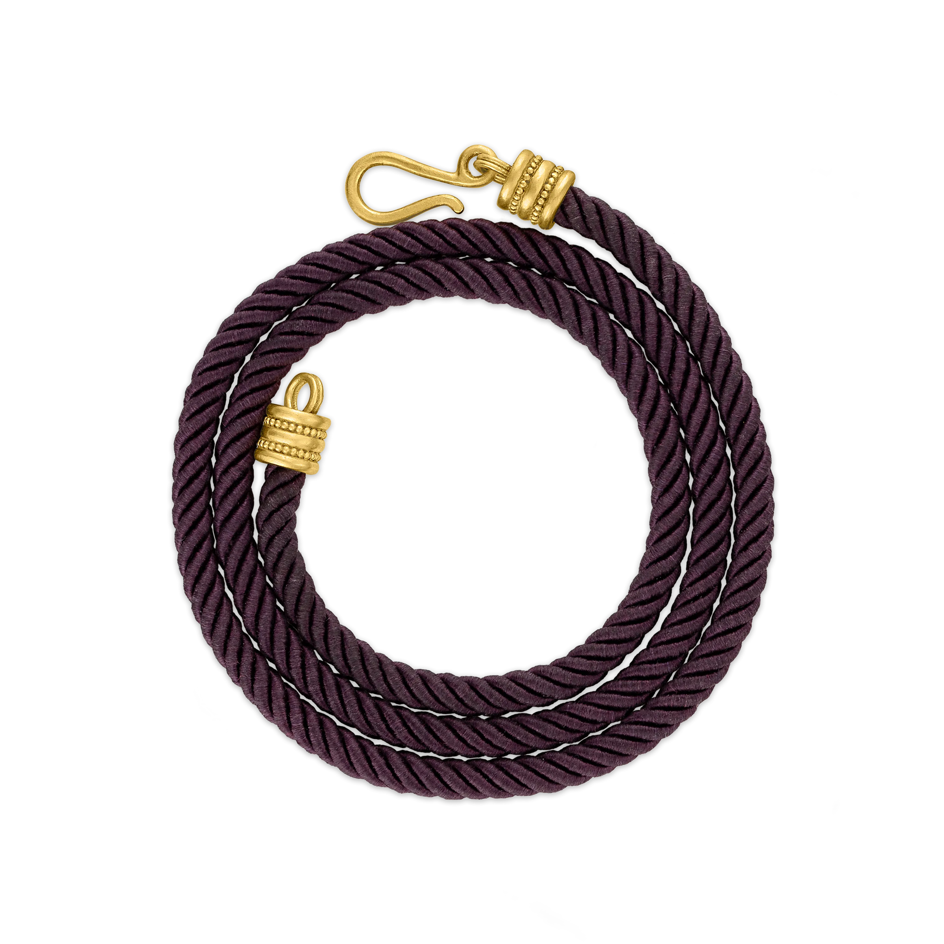 Aubergine Twisted Silk Rope Collar