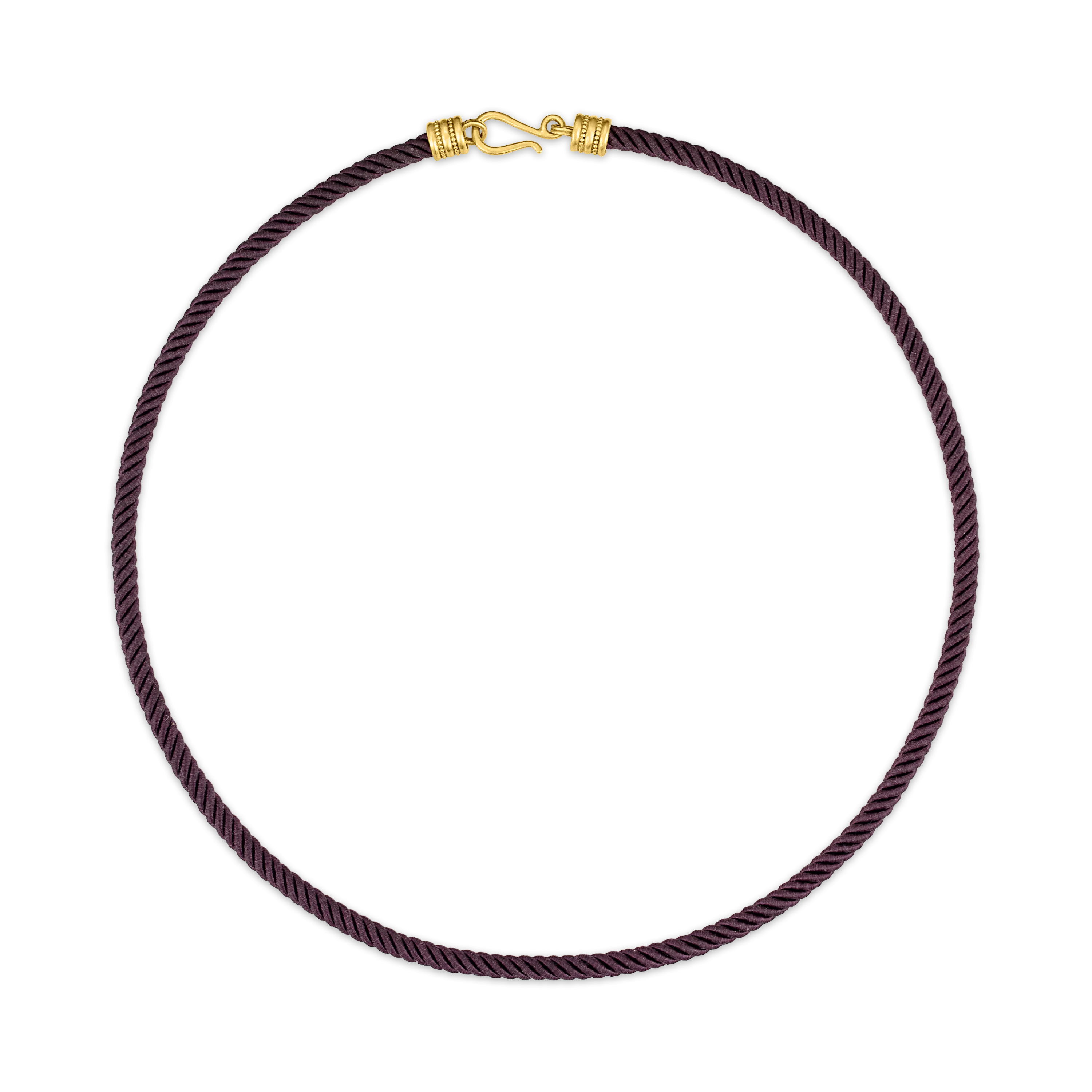 Aubergine Twisted Silk Rope Collar