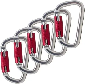 Auto Locking Carabiner 25KN (5-Pack) - Fusion Climb® Swift - Professional Rock Climbing Carabiner - Heavy Duty Steel Auto Locking Carabiner for Climbing, Rappelling, D Shaped - UIAA ANSI Compliant