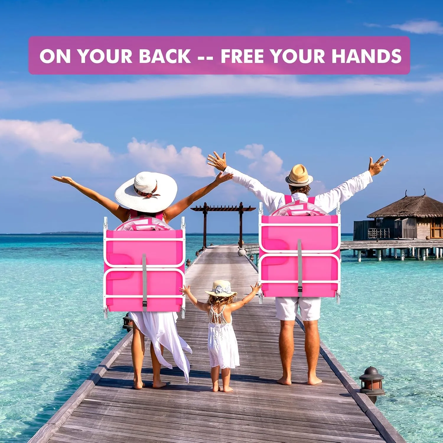 Backpack Beach Tanning Lounge Chair with Face Hole Canopy Shade Umbrella for Adults Outside Reading Sunbathing Poolside Camping, UPF 50  Sun Shade Umbrella, Pink, 2Pack
