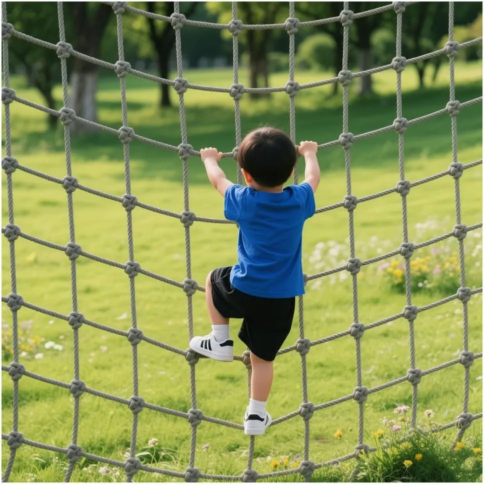 Backyard Climbing Frame Net Heavy Duty Climbing Cargo Net De Polyamide Thick 0.47" Playground Safety Net Rope Ladder Kids Tree House for Indoor and Outdoor,6.6x31.2ft