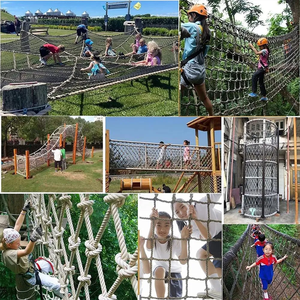 Backyard Climbing Frame Net Heavy Duty Climbing Cargo Net De Polyamide Thick 0.47" Playground Safety Net Rope Ladder Kids Tree House for Indoor and Outdoor,6.6x31.2ft