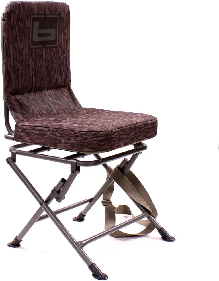 Banded Swivel Blind Chair – 360° Silent Rotation, Adjustable Legs, Padded Seat for Hunting (Bottomland, Regular)