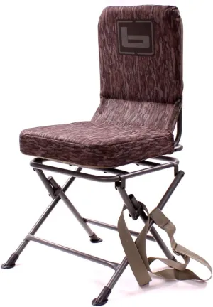 Banded Swivel Blind Chair – 360° Silent Rotation, Adjustable Legs, Padded Seat for Hunting (Bottomland, Regular)
