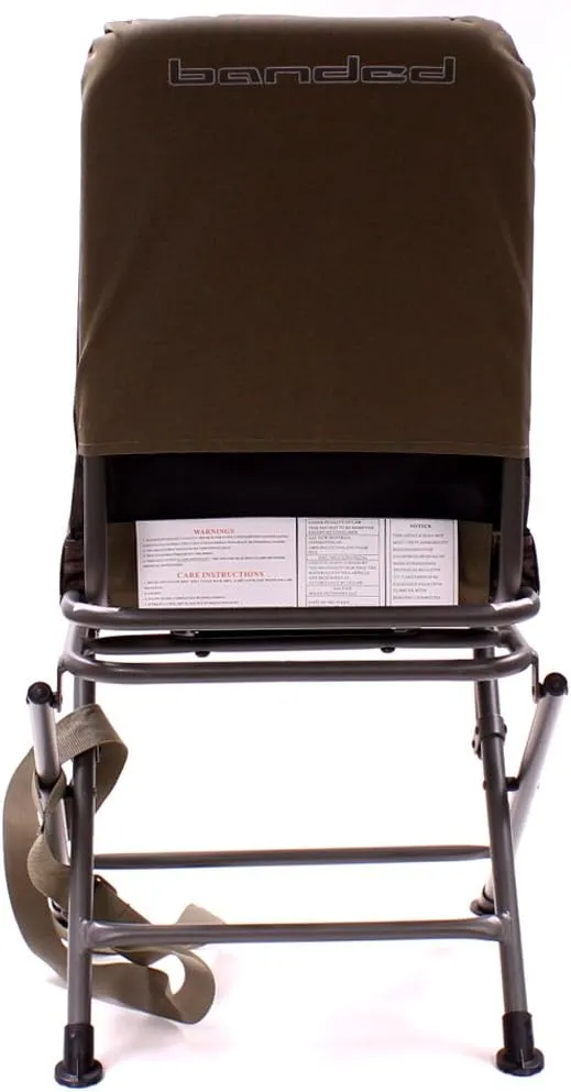 Banded Swivel Blind Chair – 360° Silent Rotation, Adjustable Legs, Padded Seat for Hunting (Bottomland, Regular)