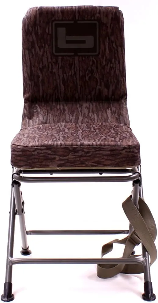 Banded Swivel Blind Chair – 360° Silent Rotation, Adjustable Legs, Padded Seat for Hunting (Bottomland, Regular)