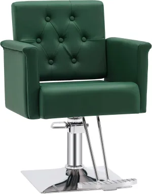 BarberPub Salon Chair for Hair Stylist,Classic Hydraulic Barber Styling Chair,Beauty Spa Salon Equipment 8811 (Green)