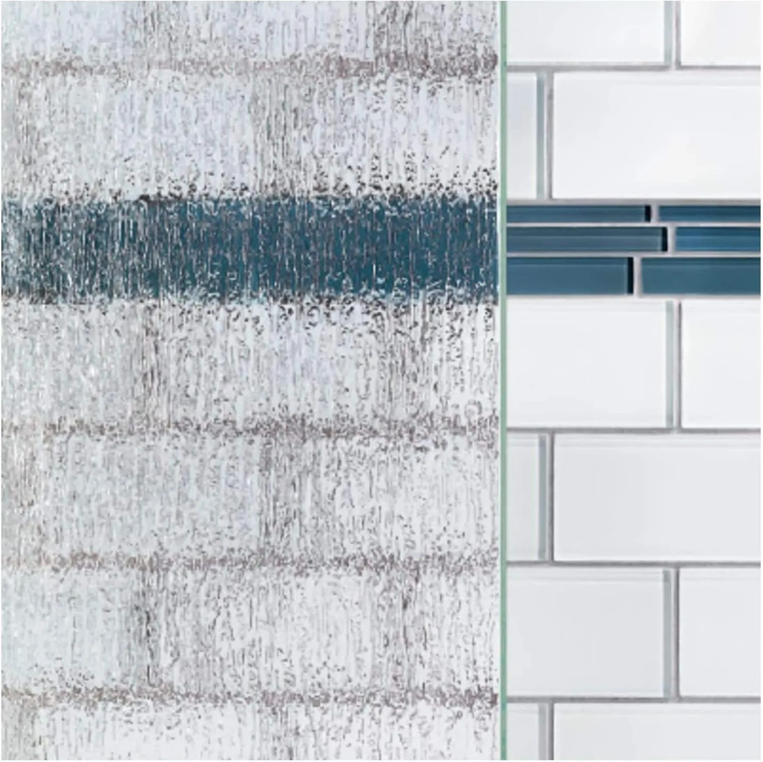 Basco Classic Sliding Shower Door, Fits 44-47 inch opening, Rain Glass, Brushed Nickel Finish