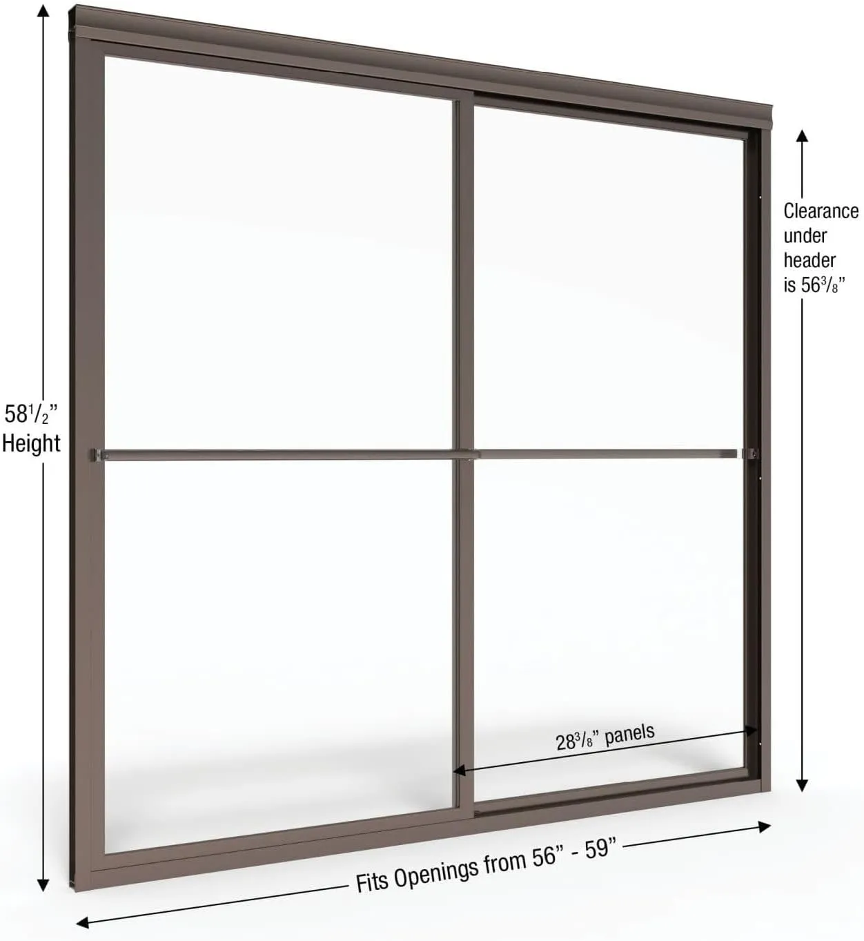 Basco DLXH05A5958CLOR Deluxe Sliding Tub Door, 57-59 in. Wide x 58 in. High, Oil Rubbed Bronze, Obscure Glass