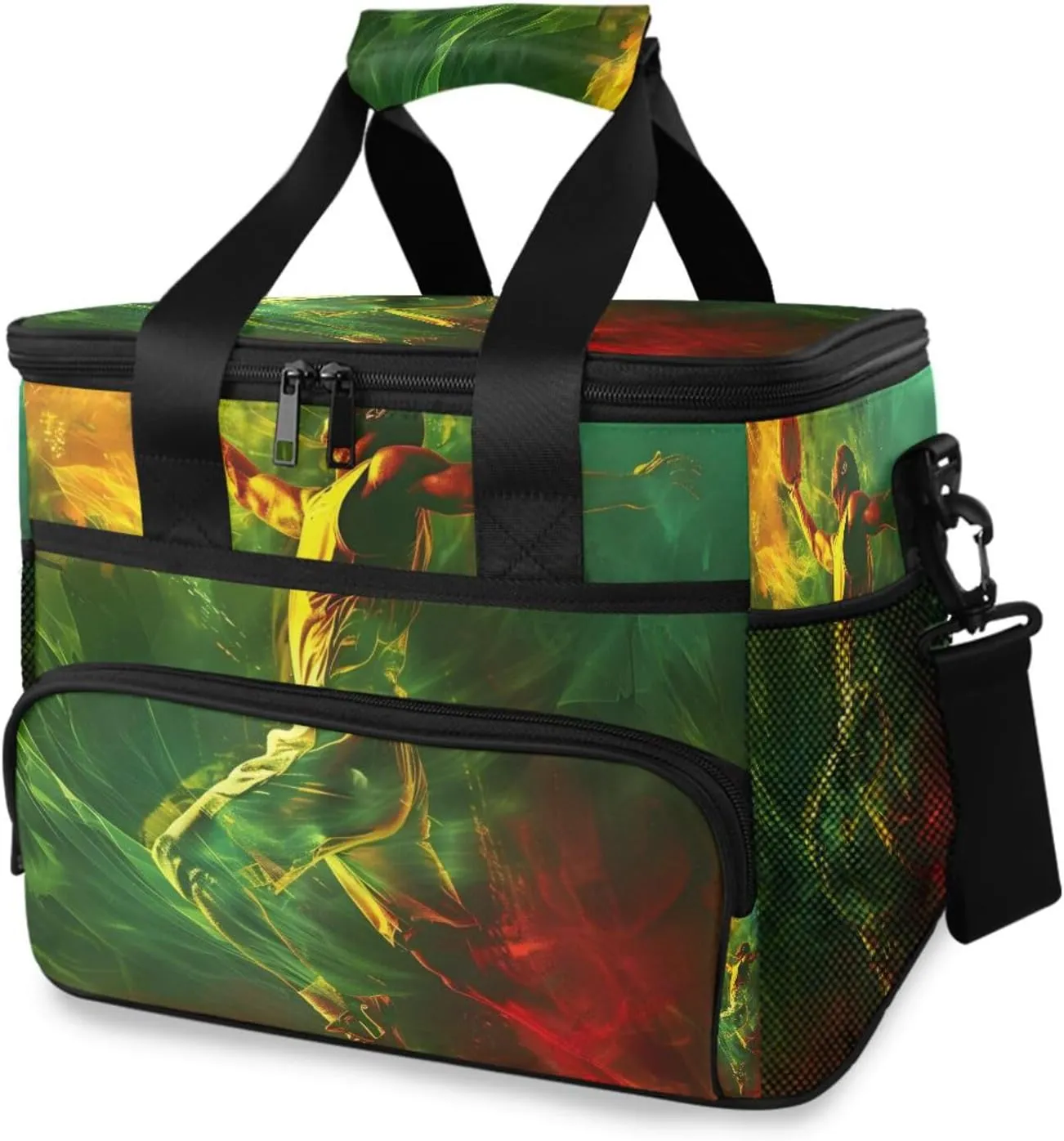 Basketball Graphic Cooler Bag Insulated Cooler Soft Sided Cooler 24 Can Portable Picnic Bag Large Leakproof Lunch Bag Box for Beach Grocery Camping Travel Car Men Women