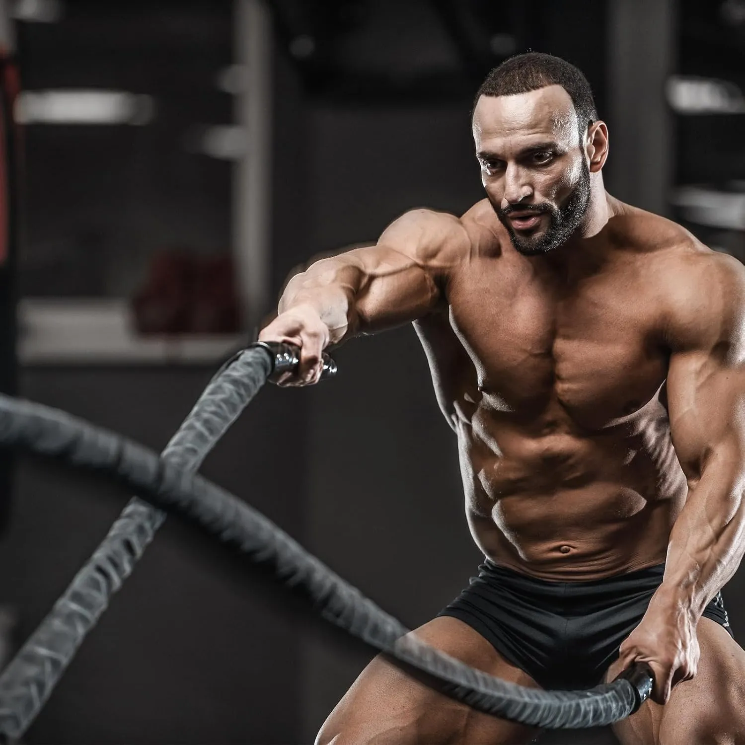 Battle Ropes Black Workout Rope 1.5inch Battle Ropes for Home Gym 30ft Exercise Ropes for Working Out Heavy Ropes for Exercise Training Weighted Rope Weighted Workout Rope Battle Rope