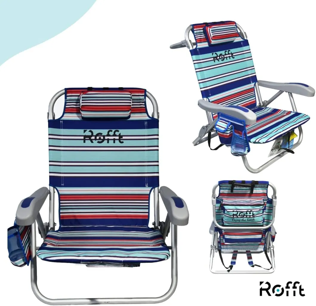 Beach Chair 6 Positions Backpack, Beach Chairs for Adults Reclining and Folding, Heavy Duty, Backpack Straps, Best Beach Chair Lay Flat Lightweight
